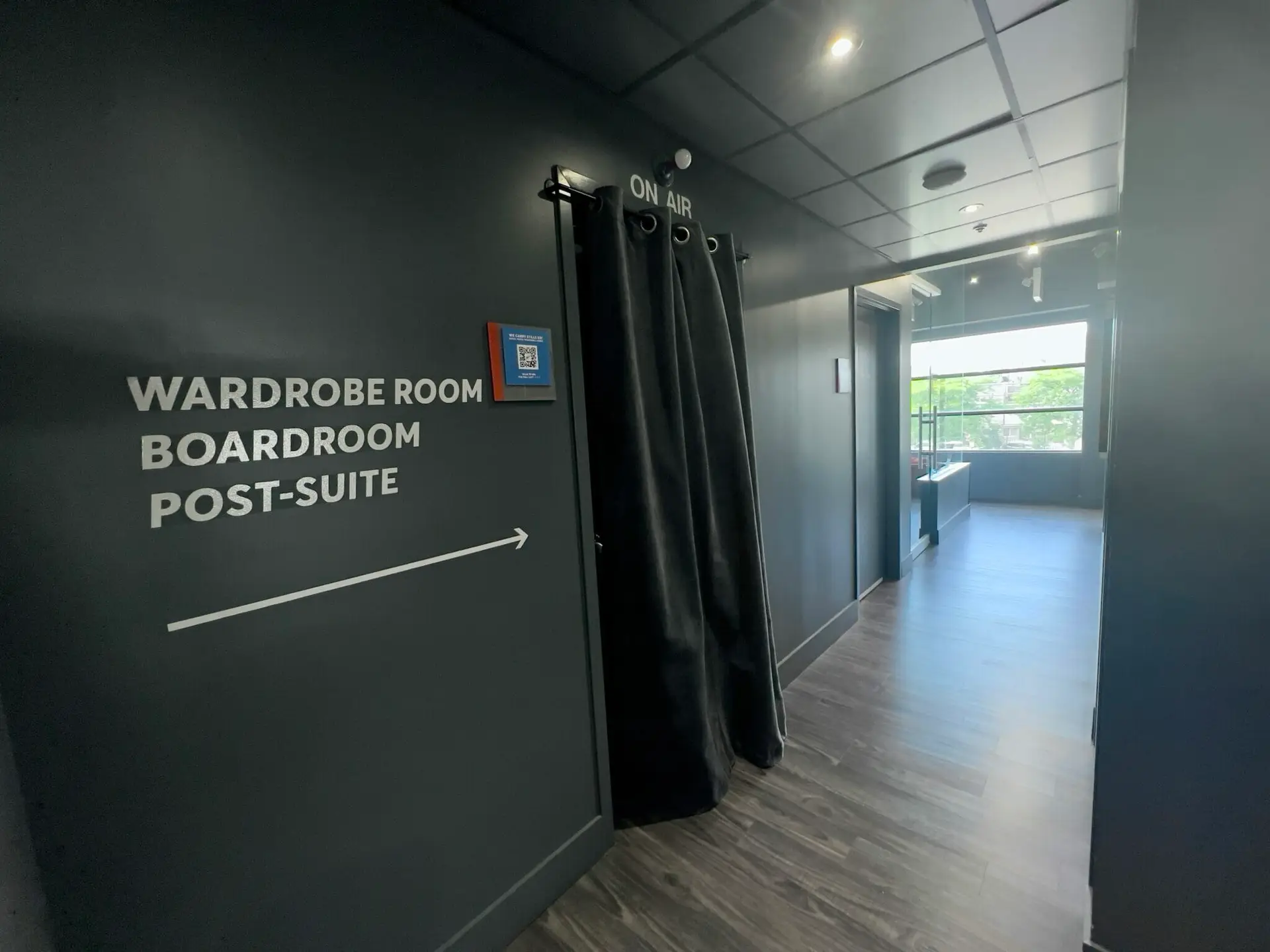 Hallway From Studio 1 to Support Rooms